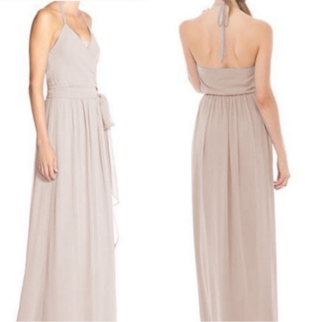 Ceremony By Johanna August Bridesmaid Dc Wrap Halter Dress Small